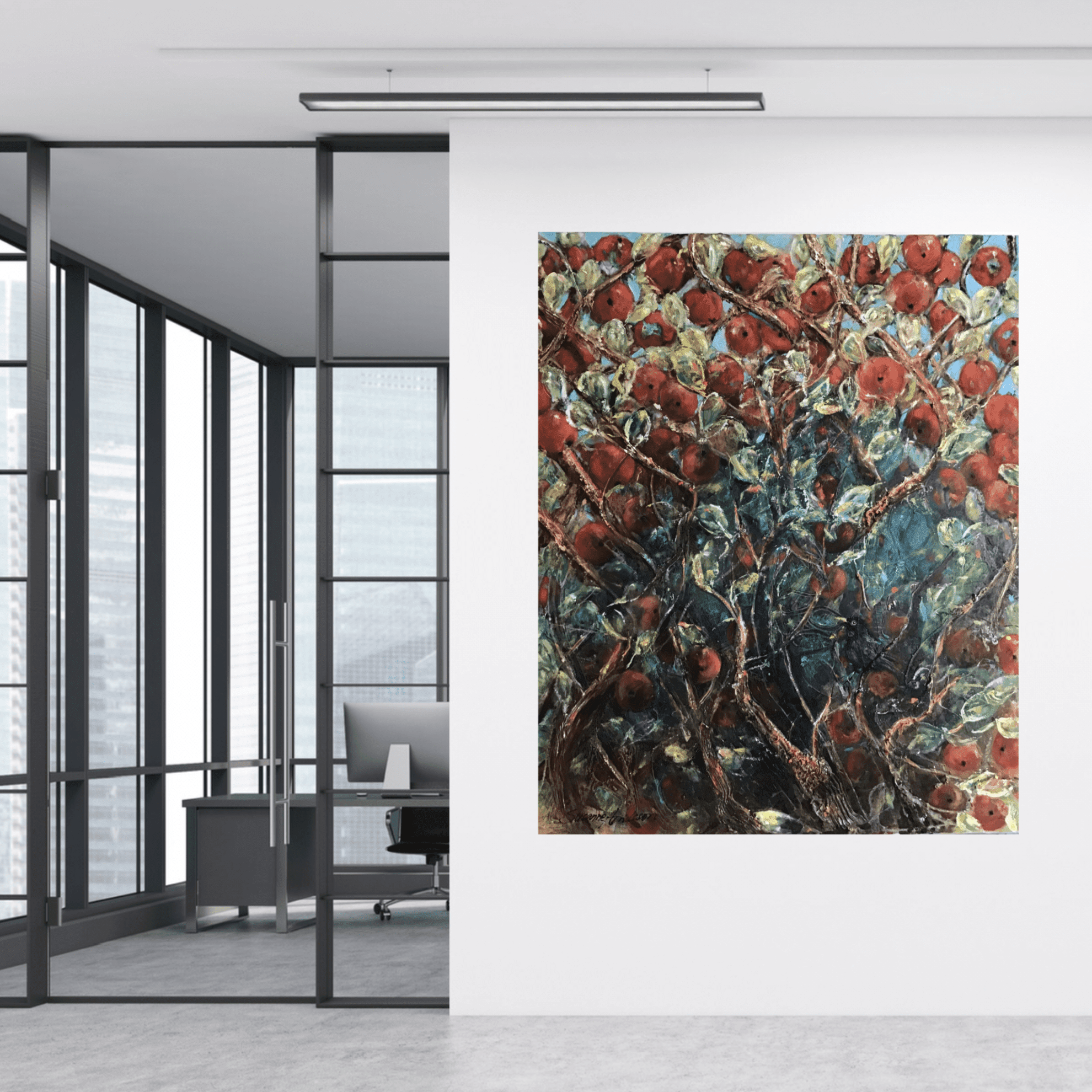 Oljemålning - Välkommen lilla Koltrast