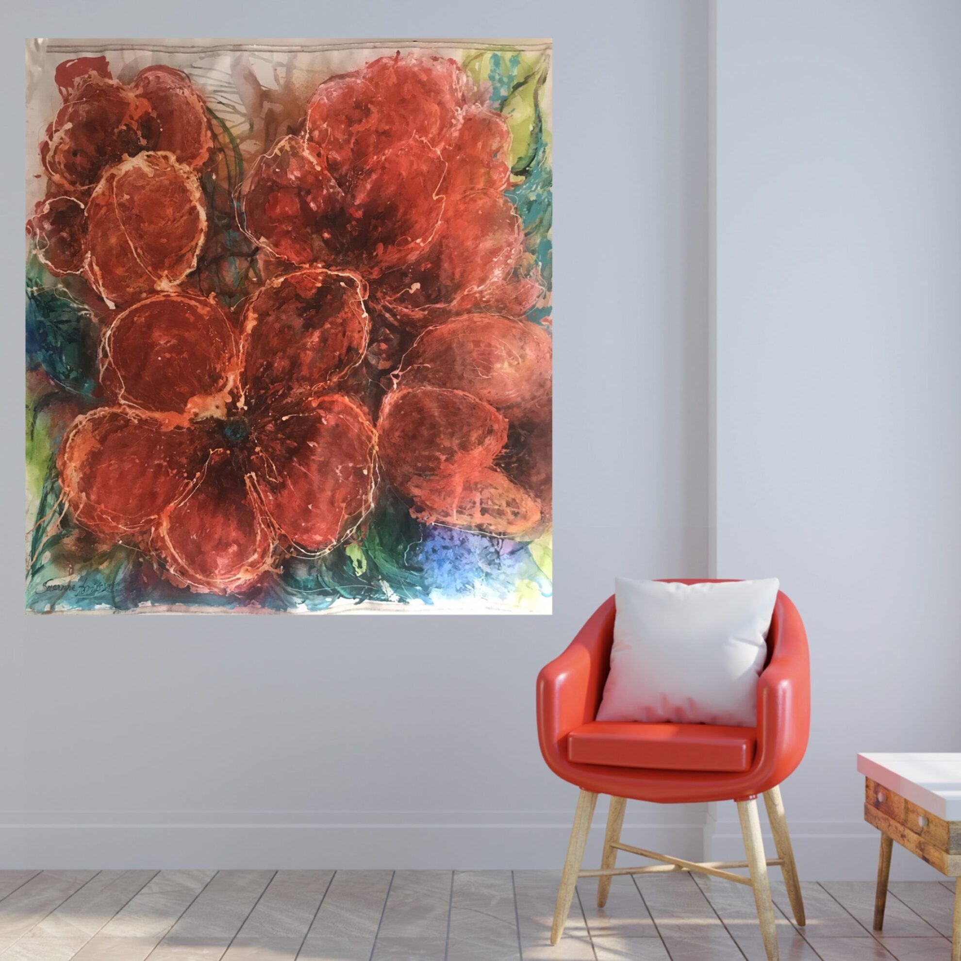 Konst till salu - Tulips in red