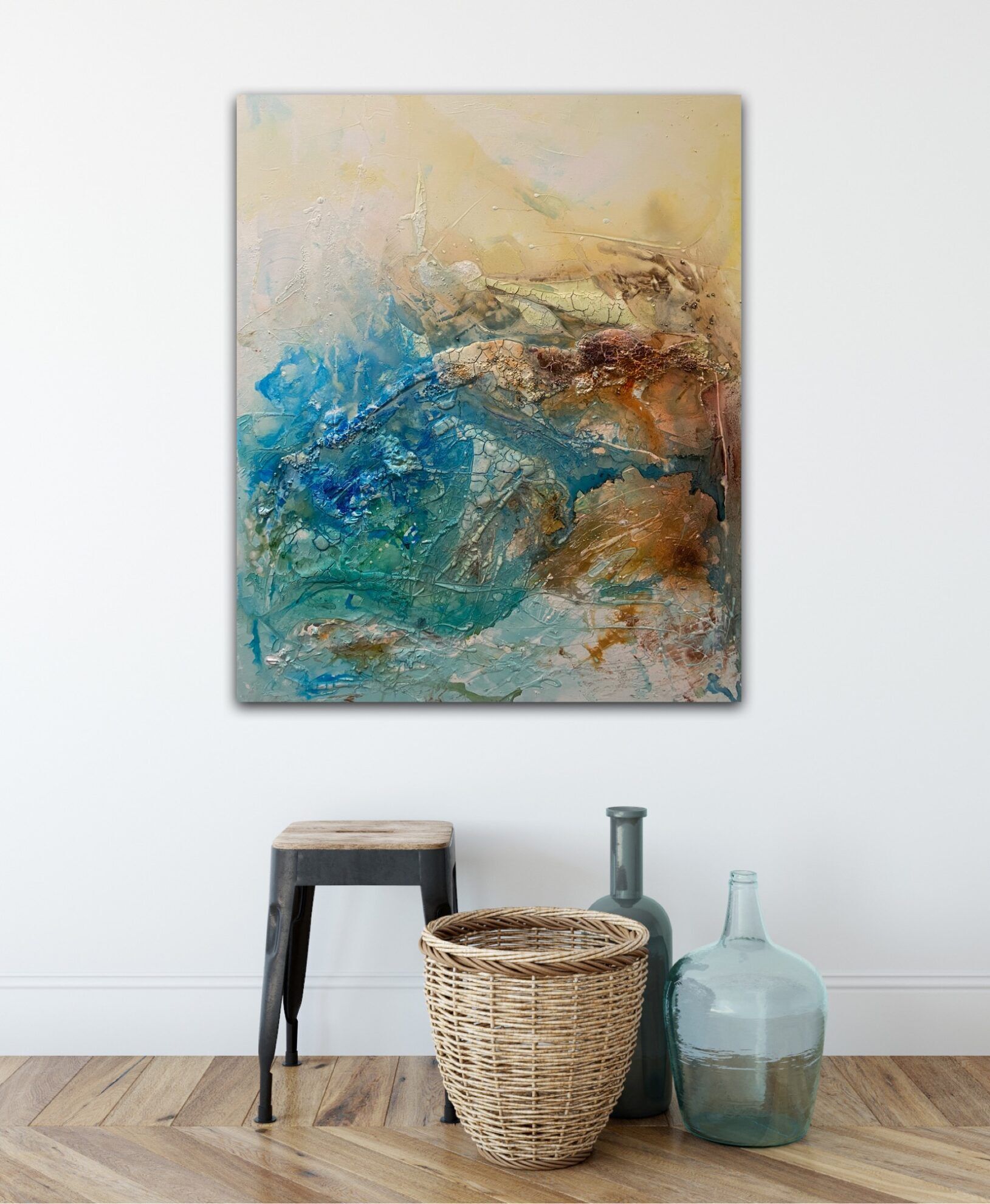 Stor abstrakt modern målning