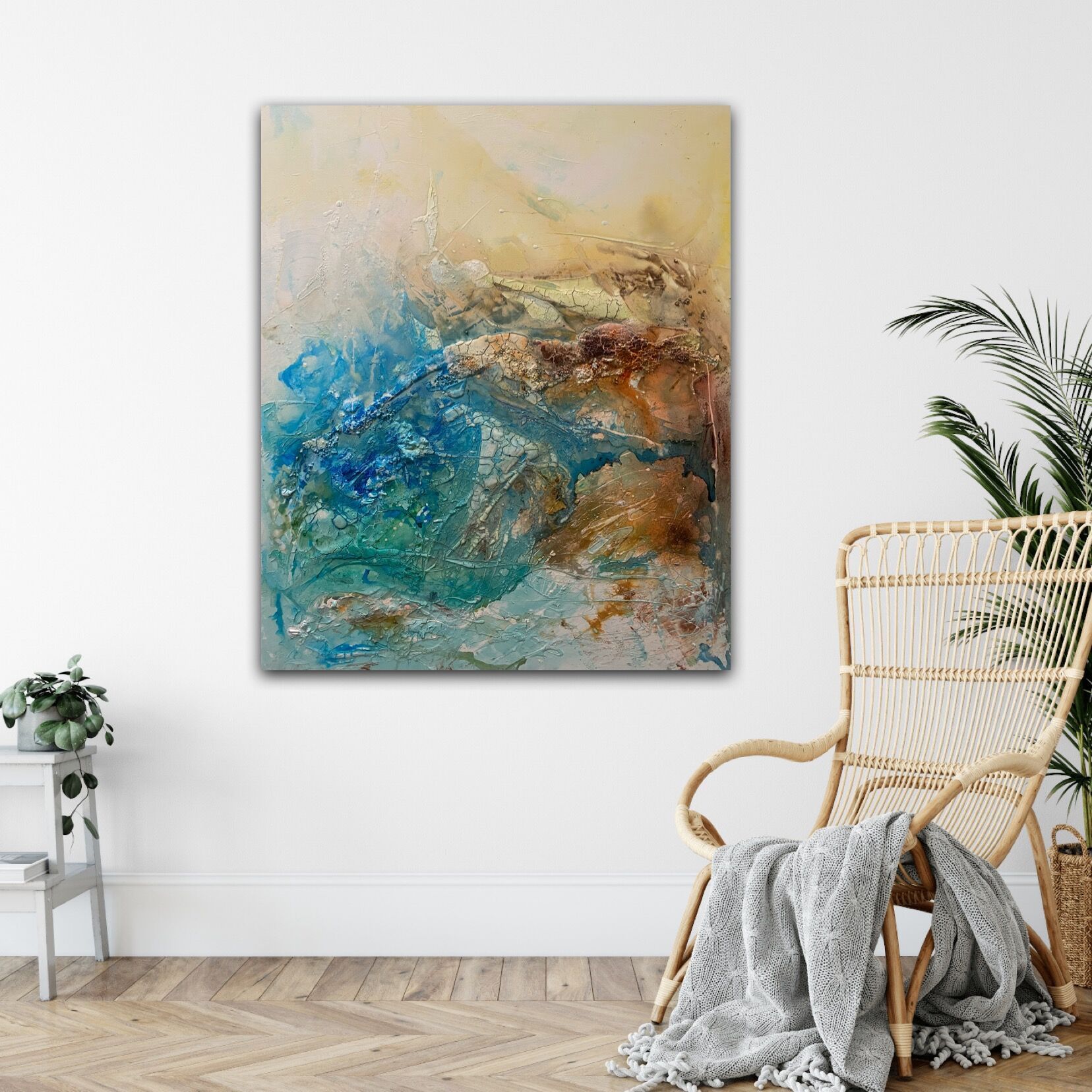 Stor abstrakt modern målning