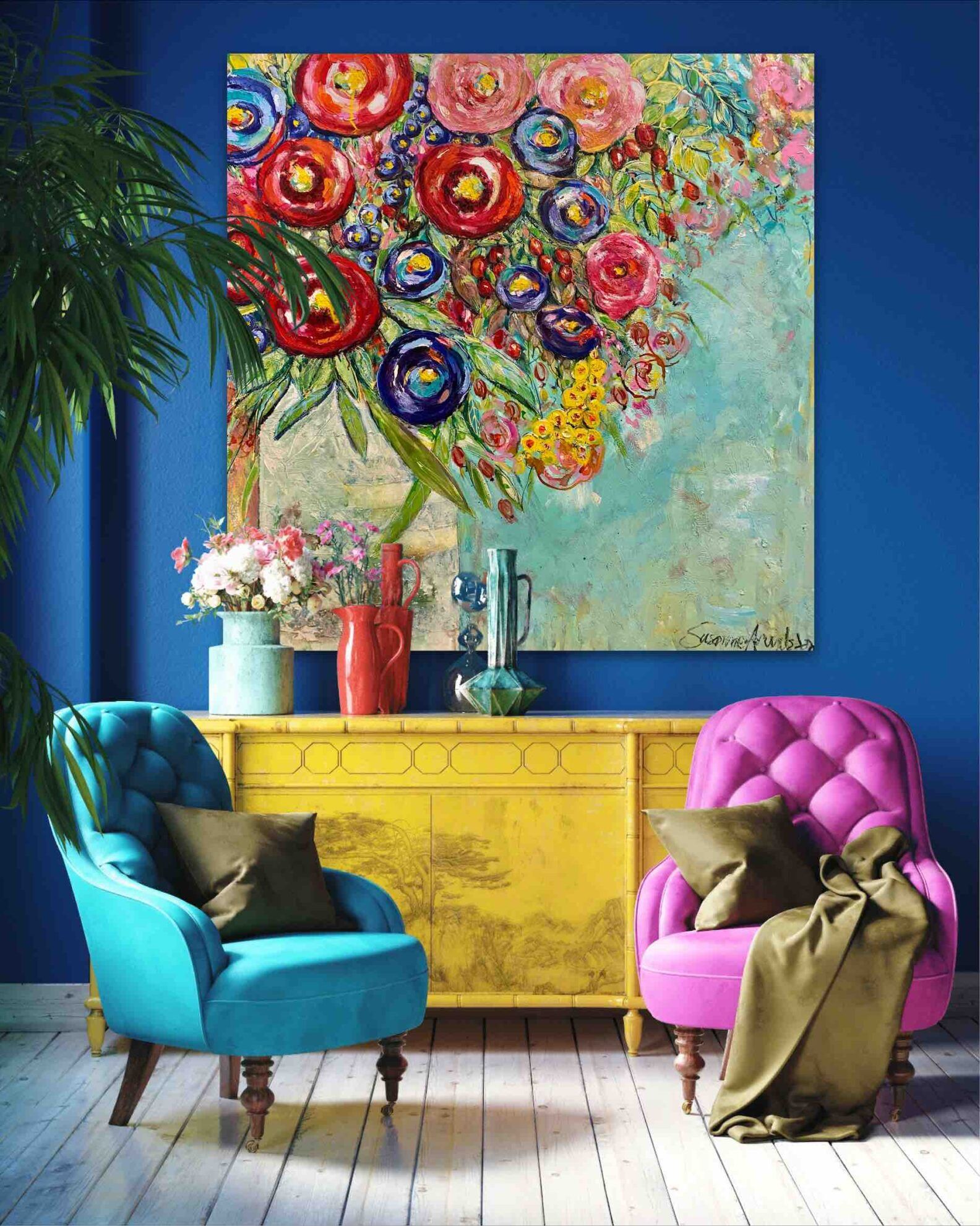 Köp stor Oljemålning - Färgprakt