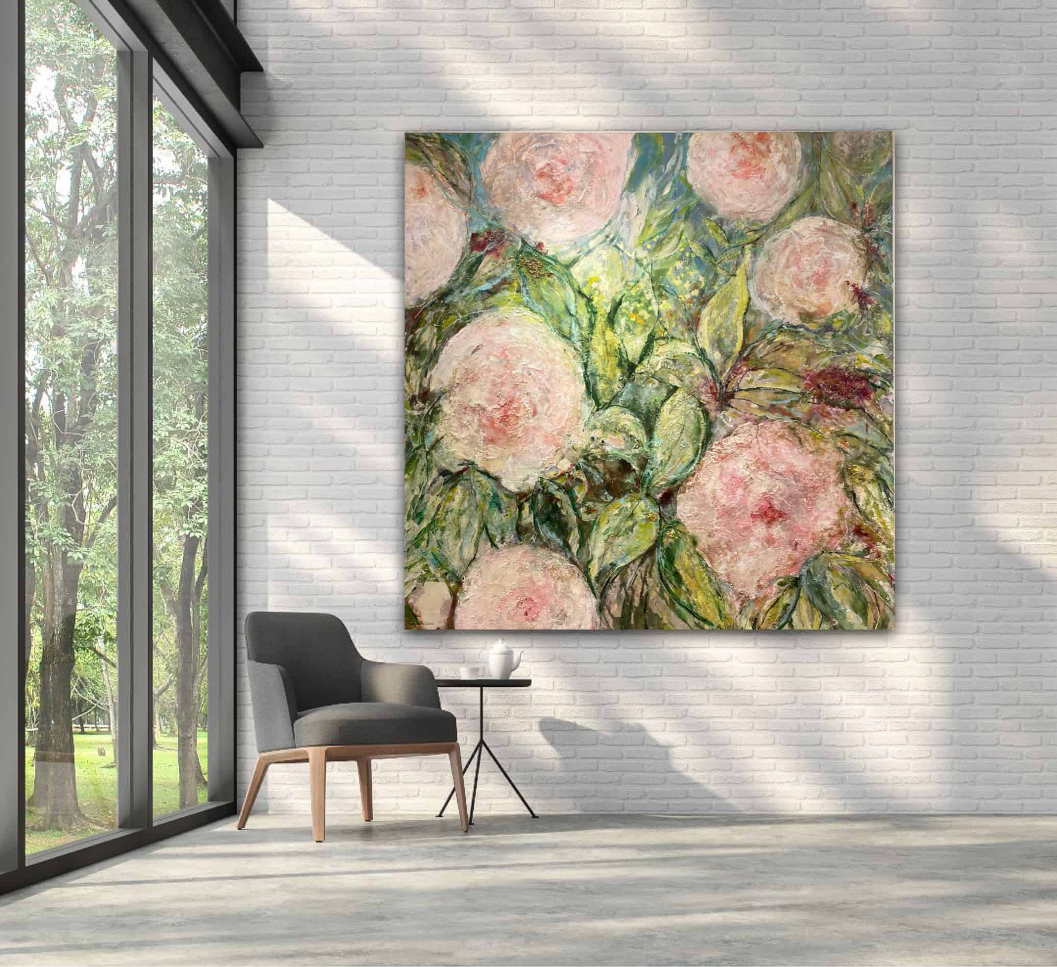 Köp Tavla i Rosa och Grönt