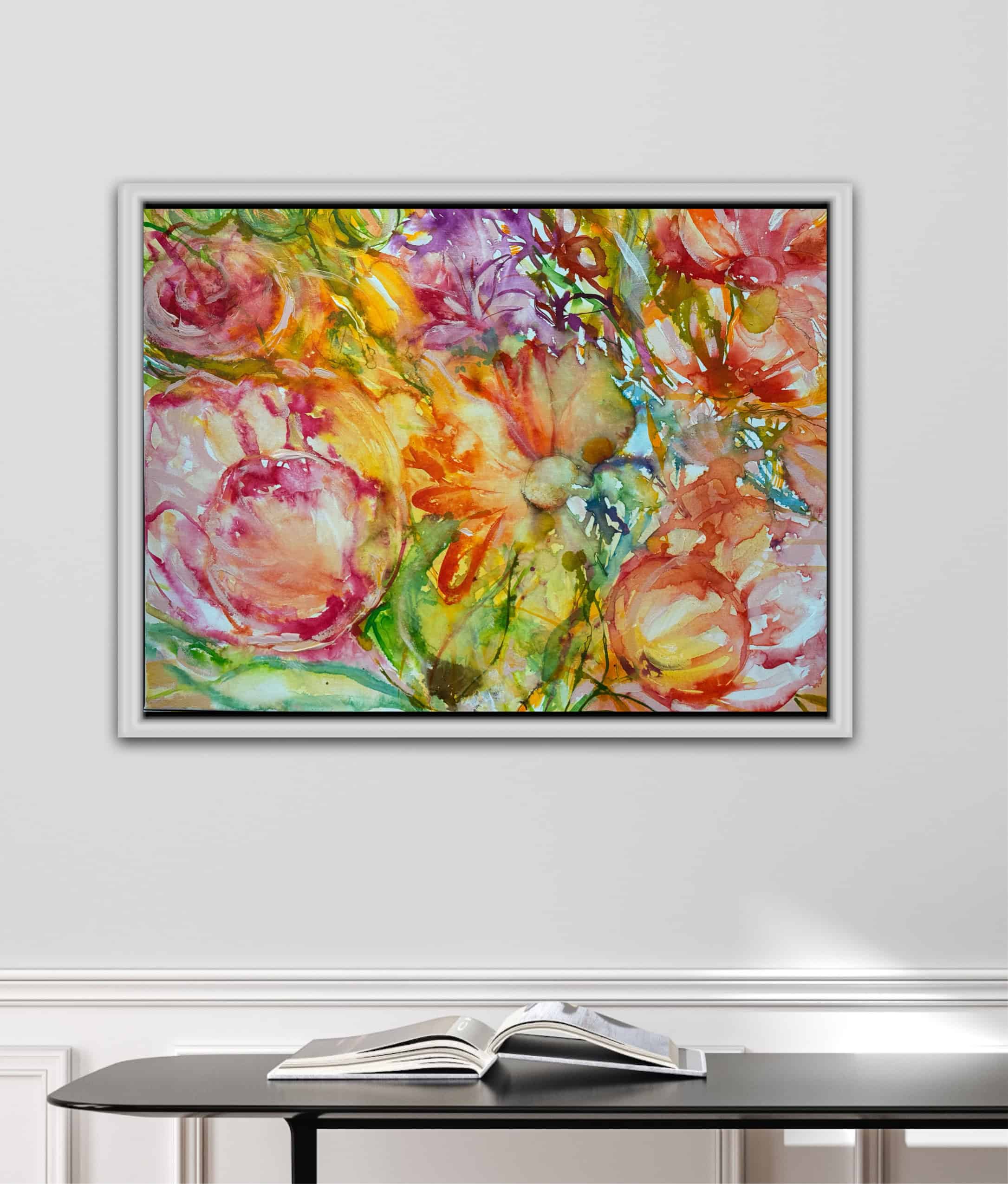 Handmålad tavla med blommotiv - Bild 7