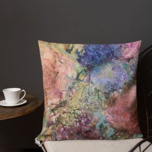 Kudde och kuddfodral i mjuka färger